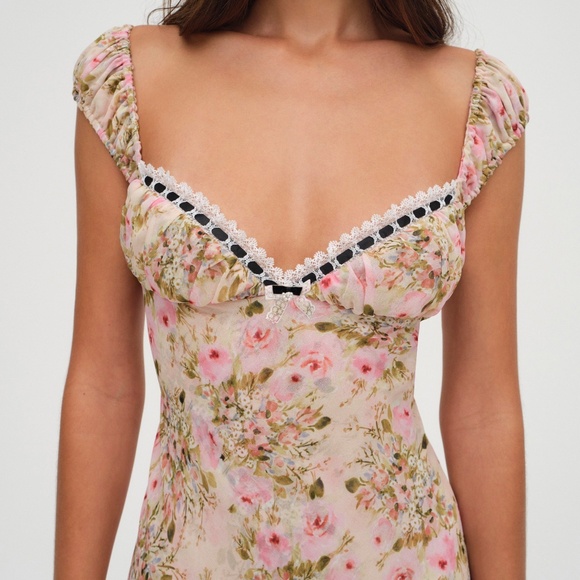 For Love & Lemons Emmaline Maxi Dress M / Yellow - Picture 2 of 3